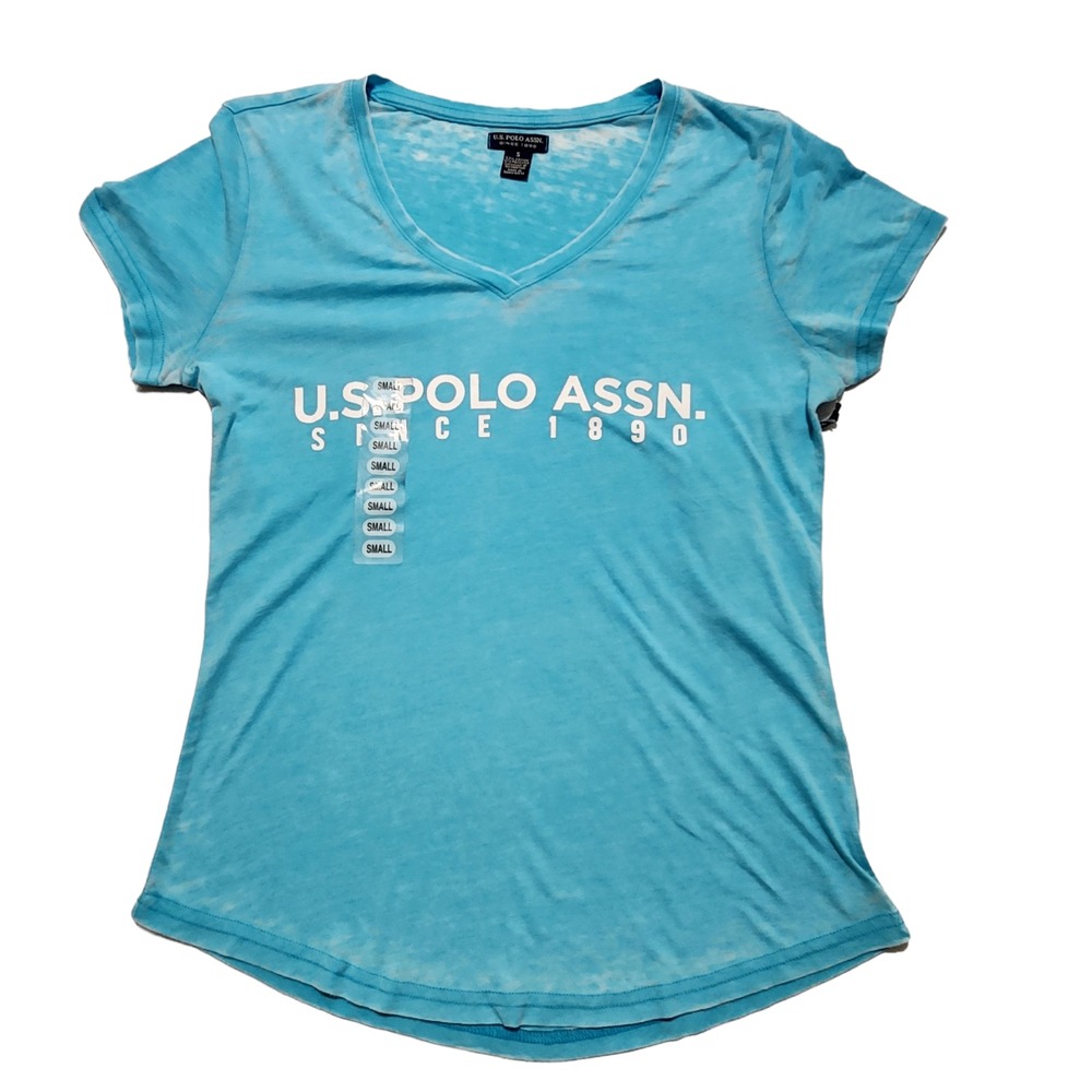 U.S.POLO Women's Sizes Small Tie Dye Short Sleeve V-Neck Shirt
